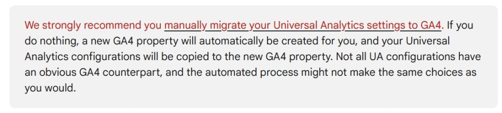 Google GA4 Warning